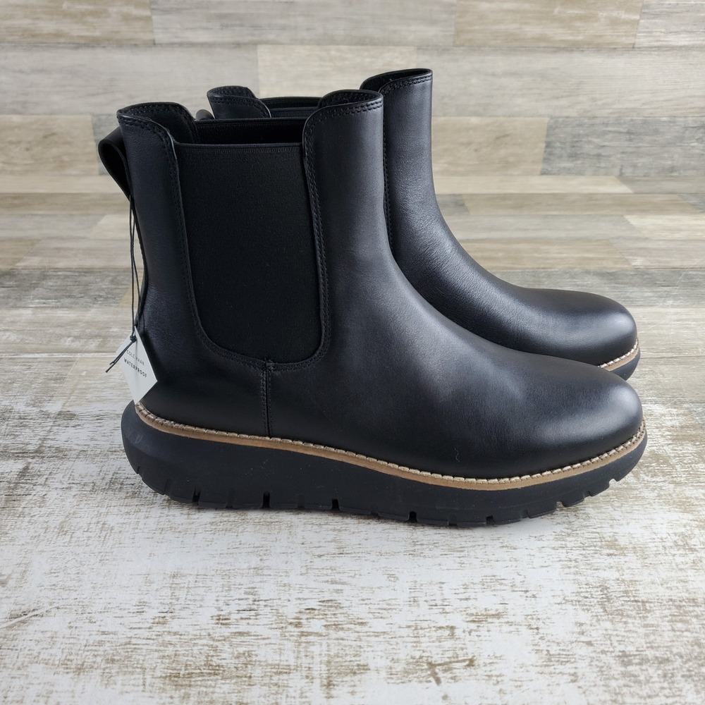 Cole Haan Zerogrand Rexanna Womens Chelsea Boot Sz 10 Black Leather Elastic Gore